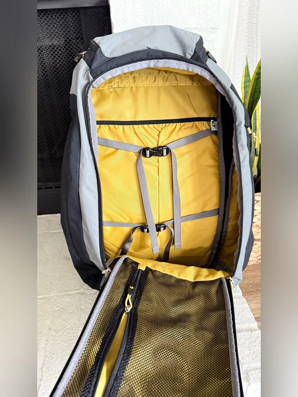 REI Co-op Travel Backpack Carry On Gray Black Clamshell Hiking Laptop Bag